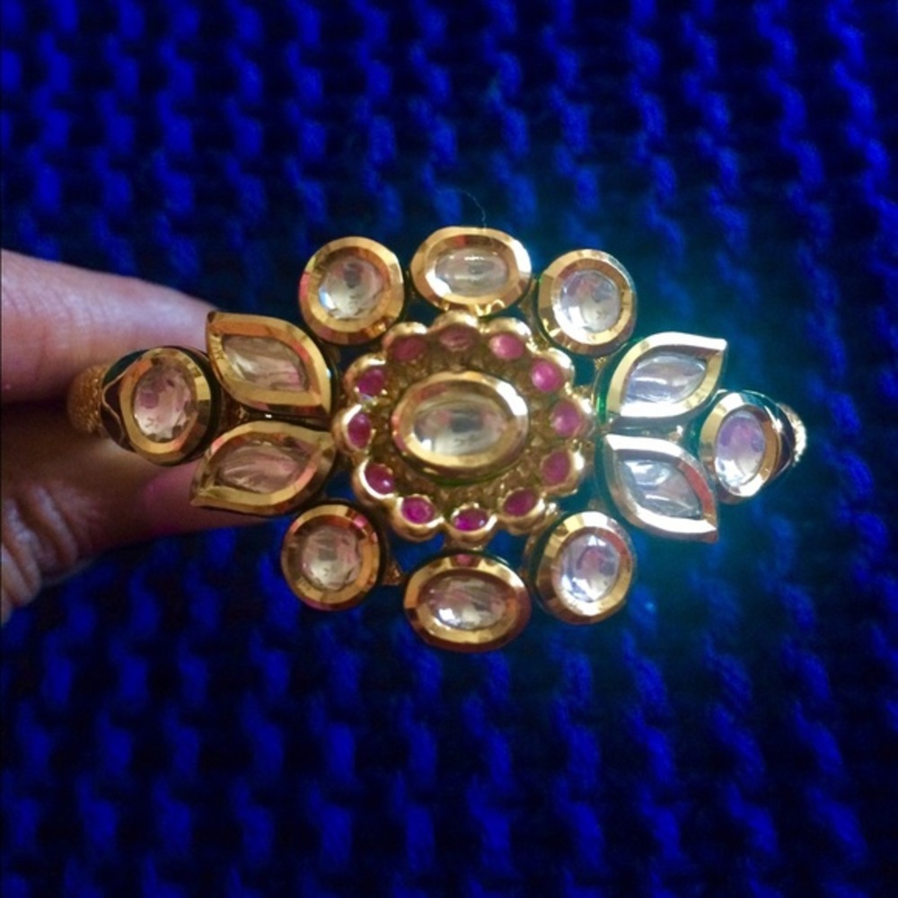 Gold plated statement bracelet cuff